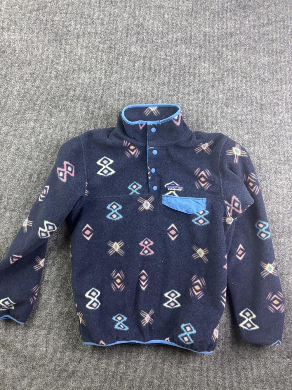 Patagonia Jacket Womens S Blue Synchilla Fleece Snap-T Pullover "Space Spirits"